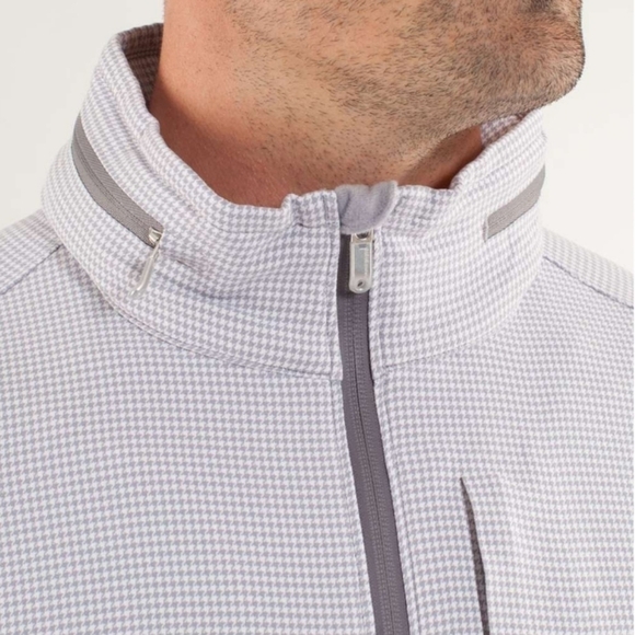 Lululemon Sprint Jacket II Houndstooth Swift White Silver Slate Size L - Picture 13 of 16